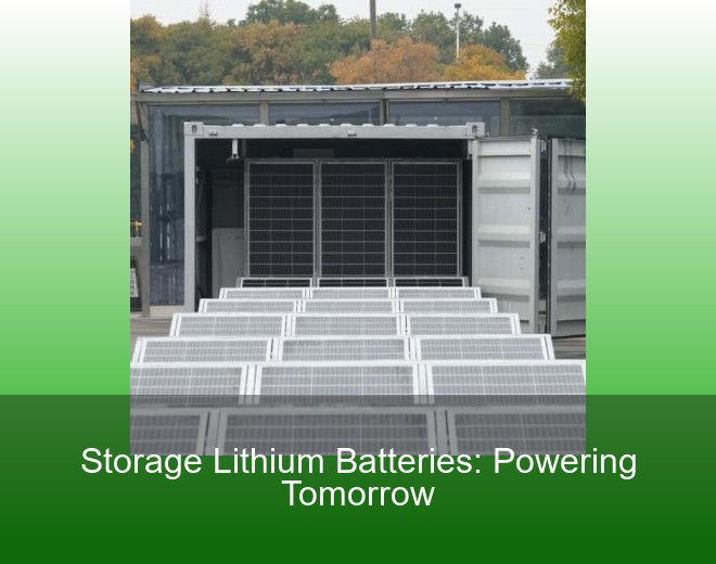 Storage Lithium Batteries: Powering Tomorrow